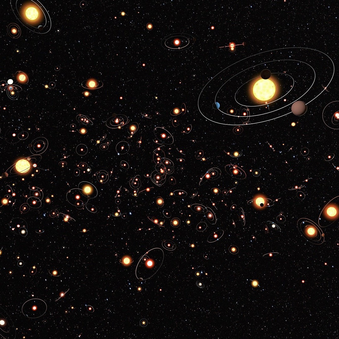 Artisits impression of how planets commonly orbit the stars in the Milky Way Wikipedia commons ESO M Kornmesser