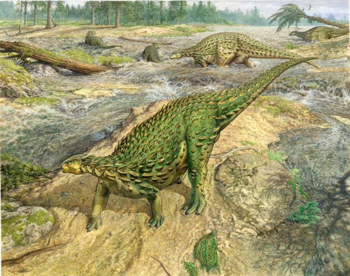 Illustration of Scelidosaurus, by John Sibbick