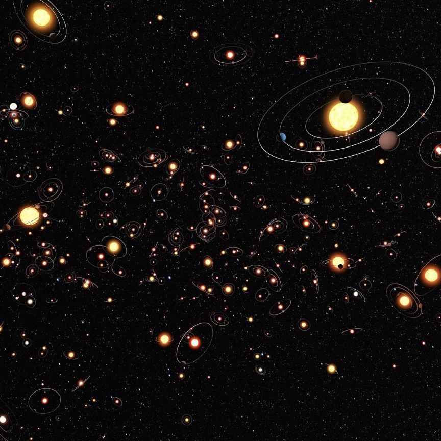 Artisits impression of how planets commonly orbit the stars in the Milky Way Wikipedia commons ESO M Kornmesser