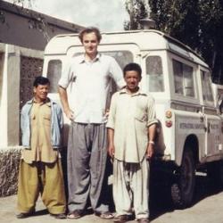 James with his cook and bodyguard on a research trip to the Karakorum in 1980