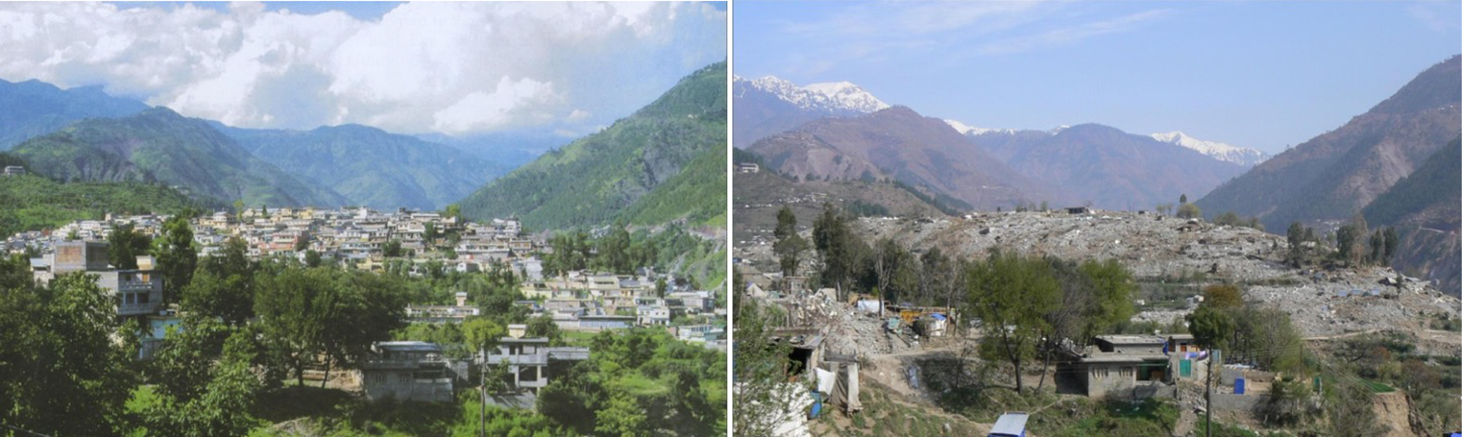 Balakot, Pakistan was completely flattened by the 2005 Kashmir Earthquake, credit: T. Nakata. This is a valley/basin in Balakot, Pakistan which was completely flattened due to the 2005 Kashmir Earthquake