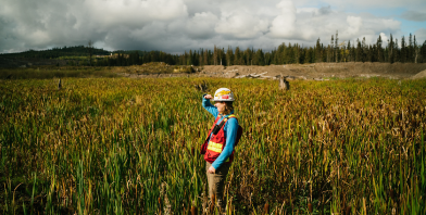 Student in the field 