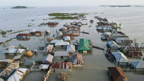 Aerial photo showing flooding in Bangladesh