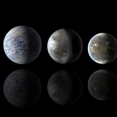 Illustration of planets in a line