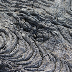Photo of ropey pahoehoe lava