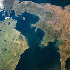 Satellite photo showing Britain and Ireland