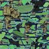 Microphotograph showing green envelopes drawn over plagioclase crystals