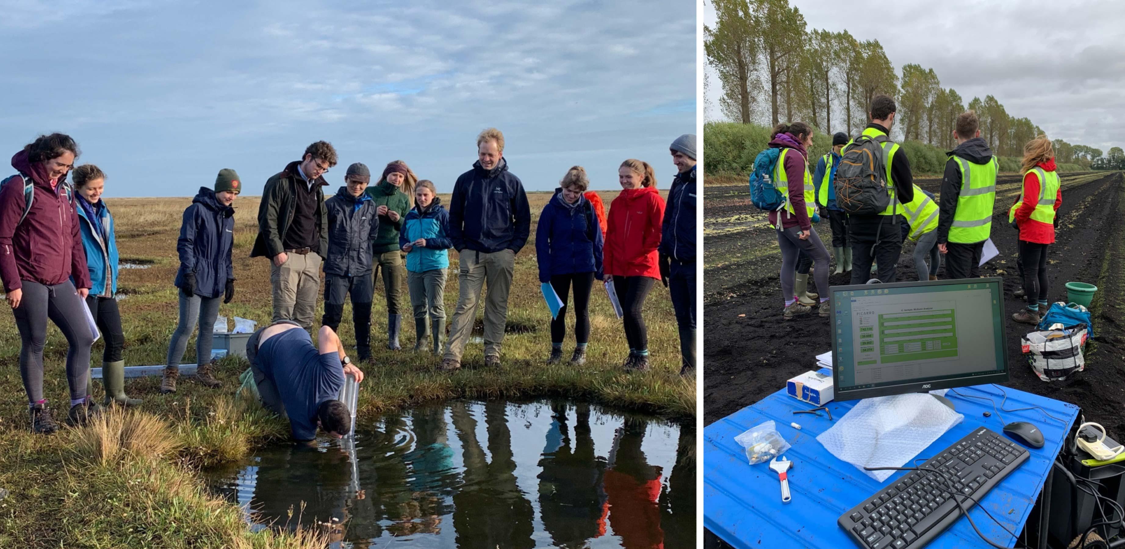 The first laser spectrometer being tested in Norfolk Students in the field