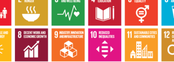 Illustration showing the 17 UN sustainable development goals
