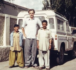 James with his cook and bodyguard on a research trip to the Karakorum in 1980