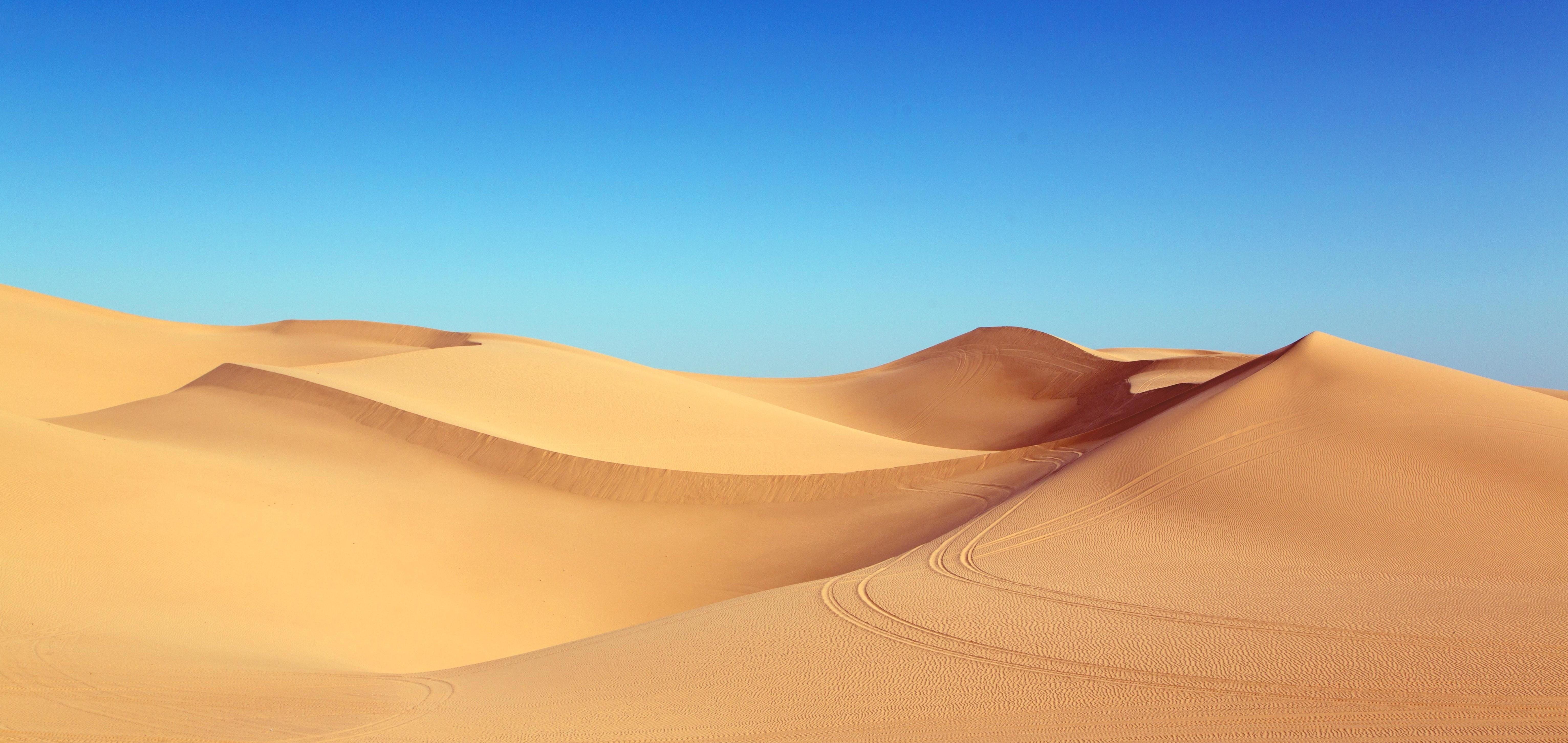 Image of a desert with sand dunes and sunny sky