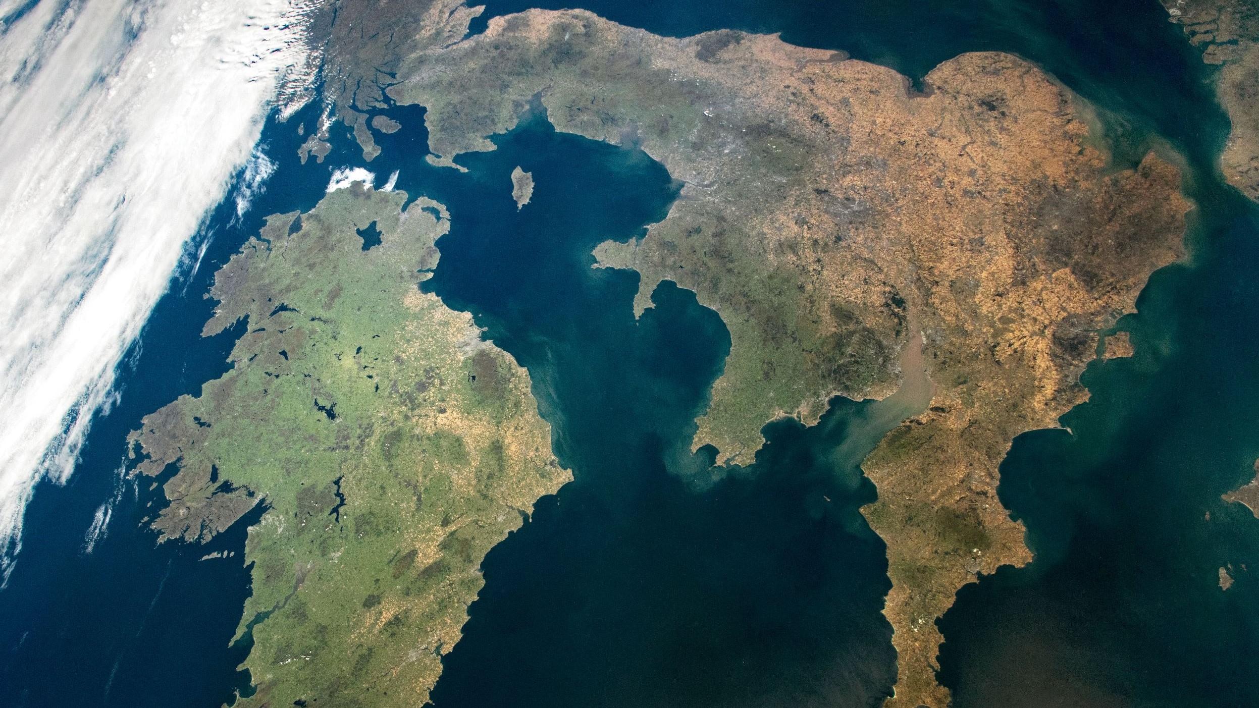 Satellite photo showing Britain and Ireland